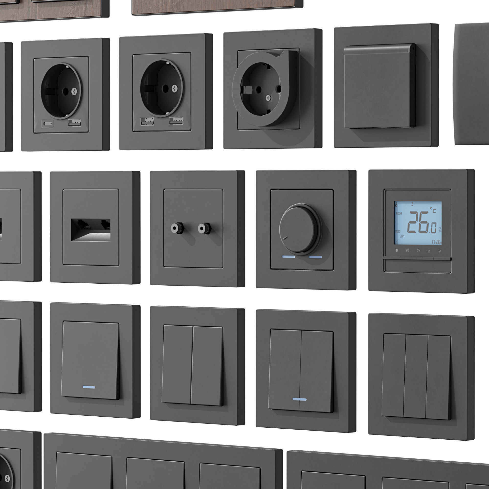 Sockets and Switches Schneider Electric AtlasDesign 3D model_7
