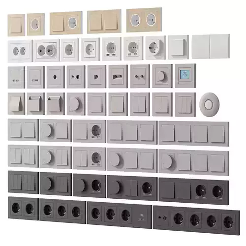 Sockets and Switches Schneider Electric AtlasDesign 3D model