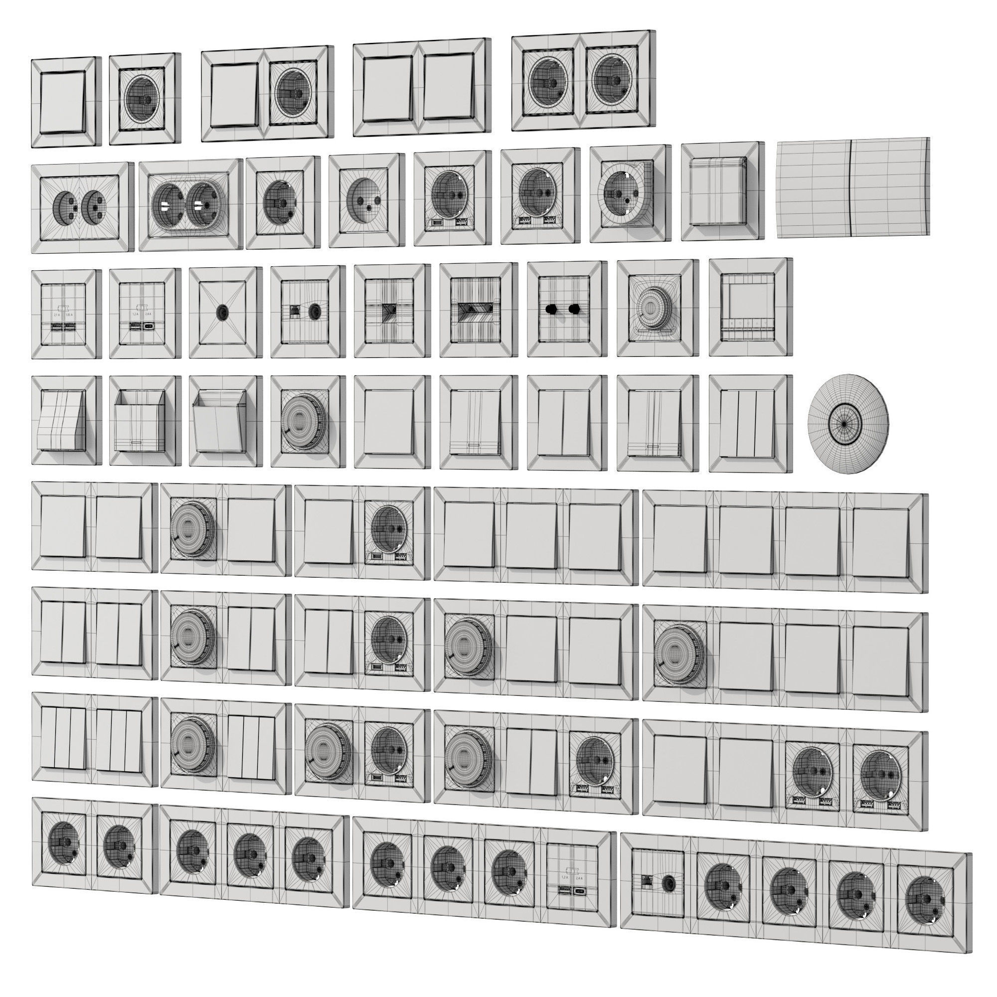 Sockets and Switches Schneider Electric AtlasDesign 3D model_10