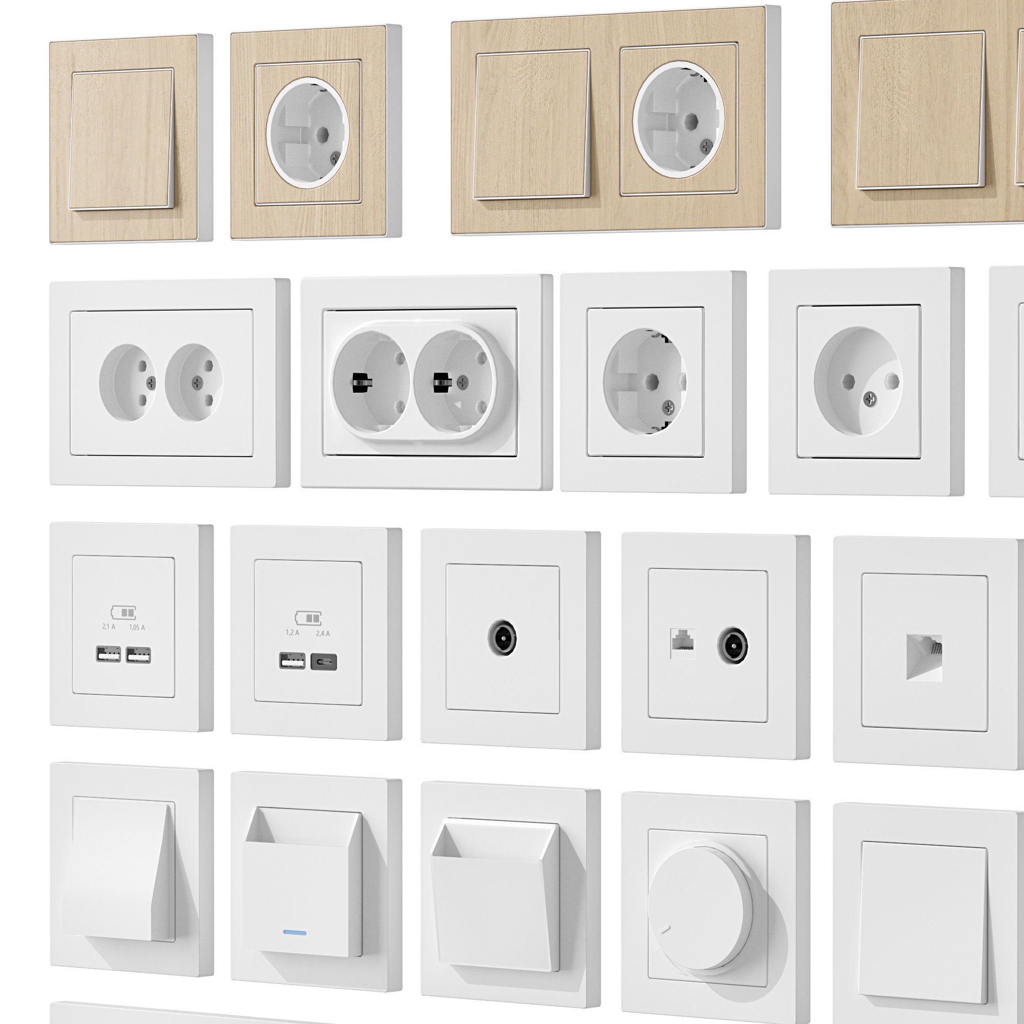 Sockets and Switches Schneider Electric AtlasDesign 3D model_9