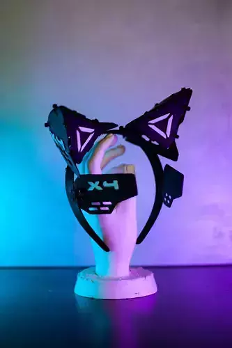 Cyberpunk Techwear Cosplay Cat Ears 3D STL File