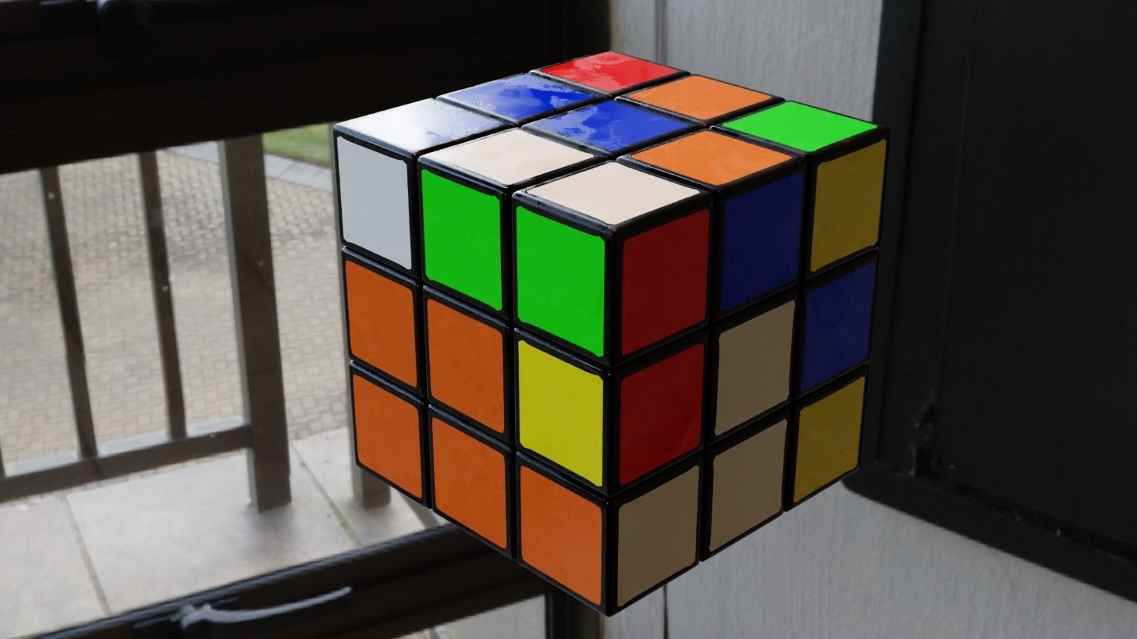 Photorealistic Animated Rubiks Cube Low-poly 3D model_1