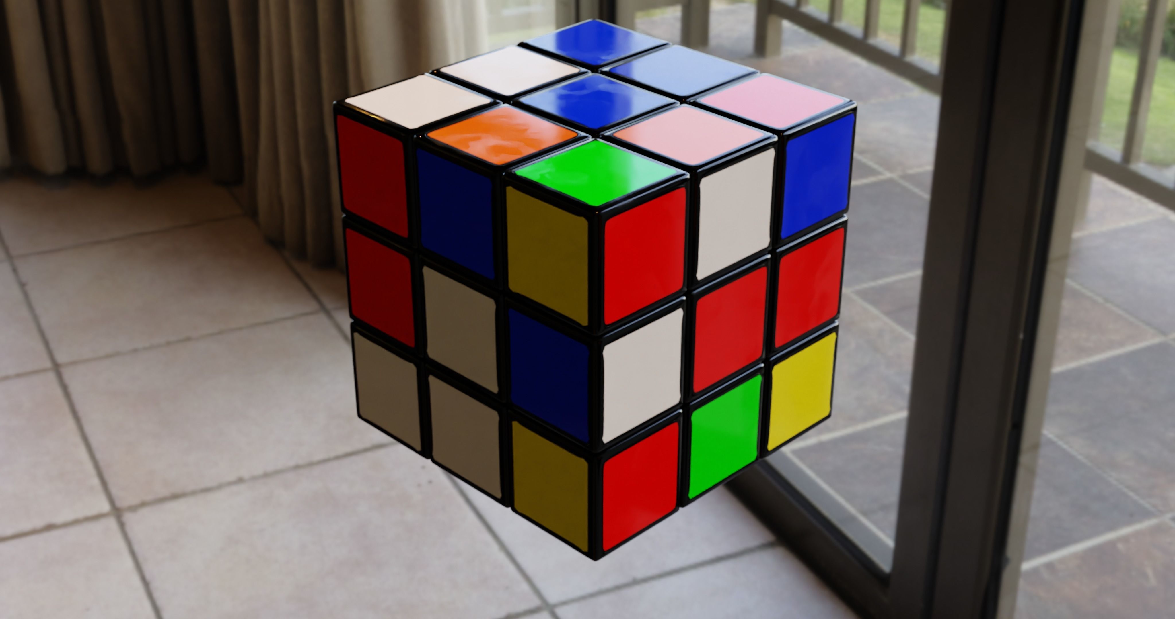 Photorealistic Animated Rubiks Cube Low-poly 3D model_3