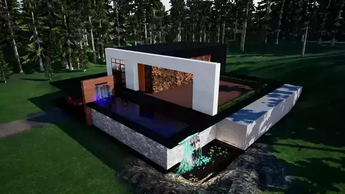 House 81 with swimming pool 3D model