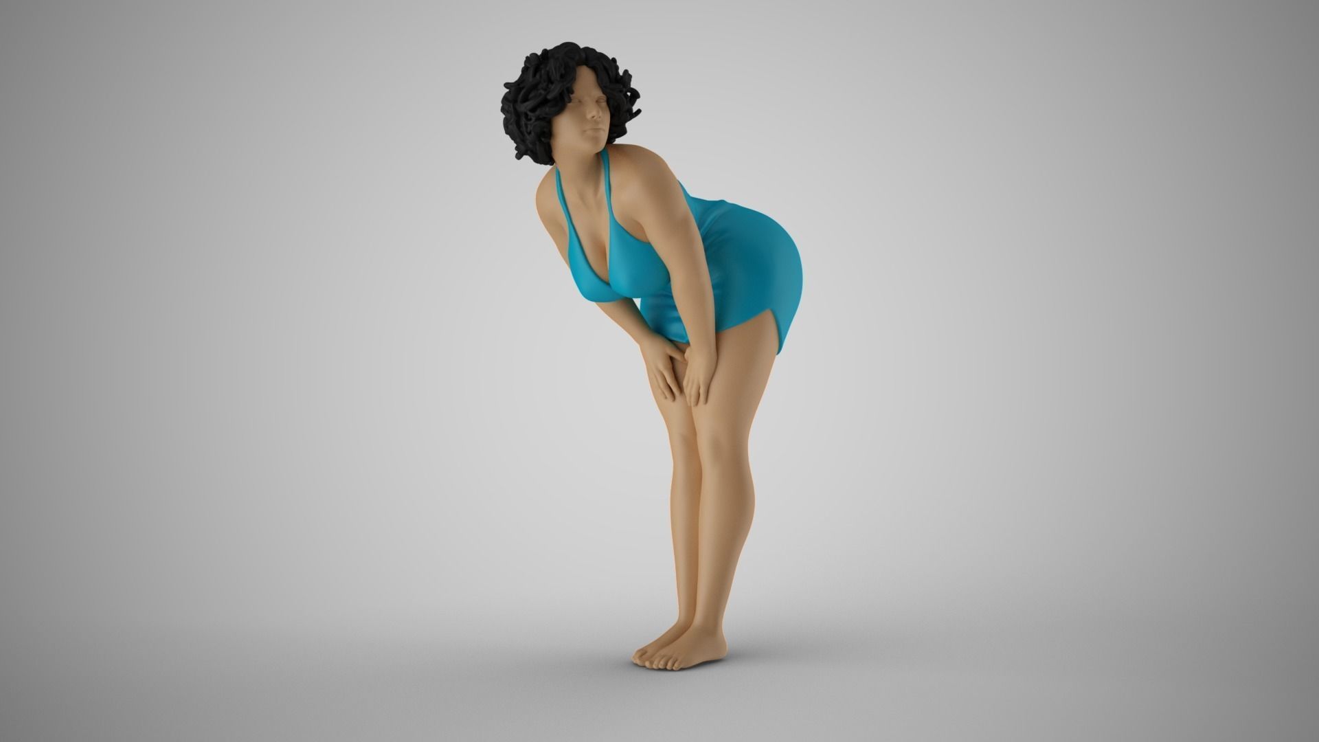Girl with Hands on Legs 3D print model_12
