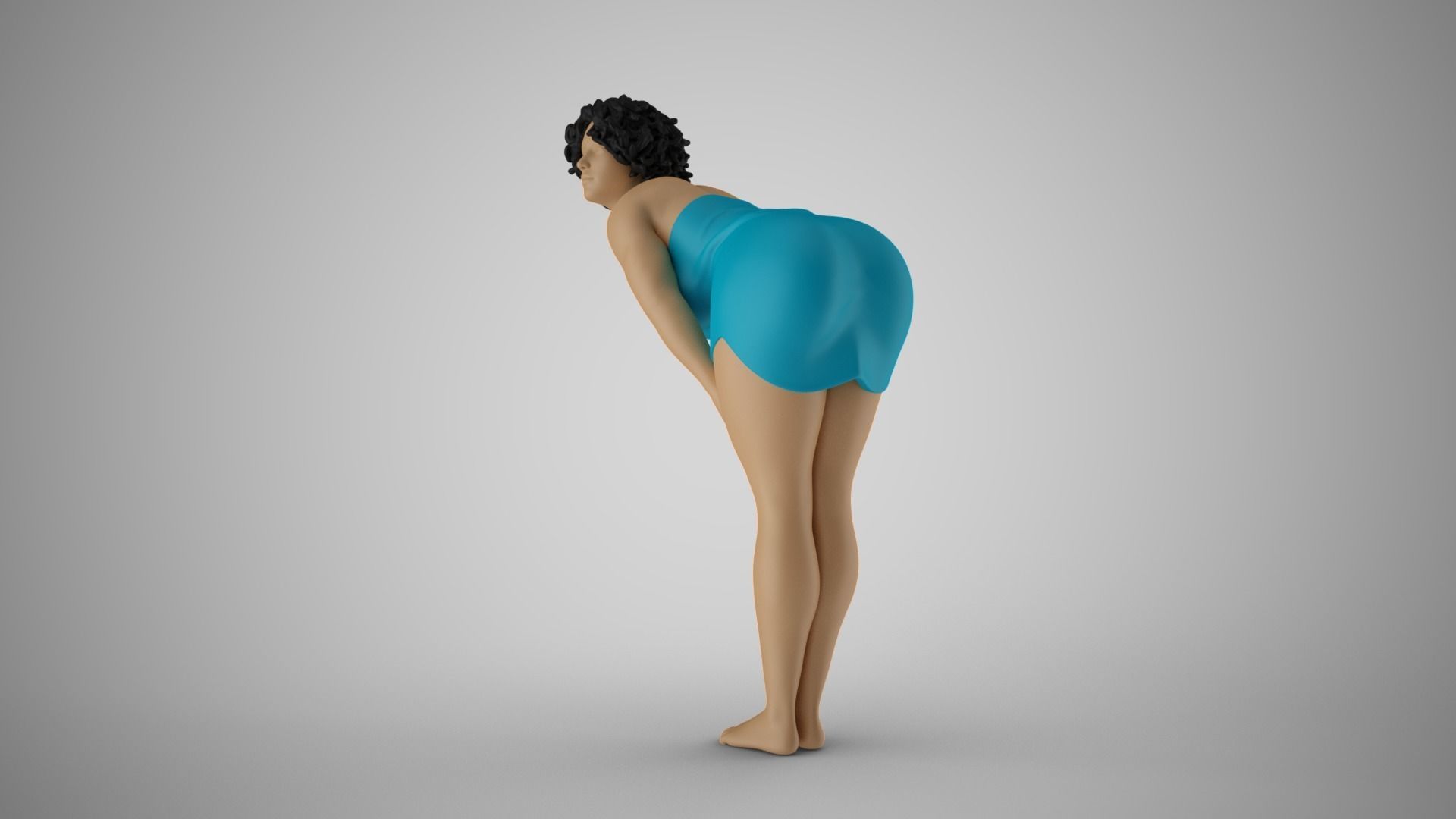 Girl with Hands on Legs 3D print model_9