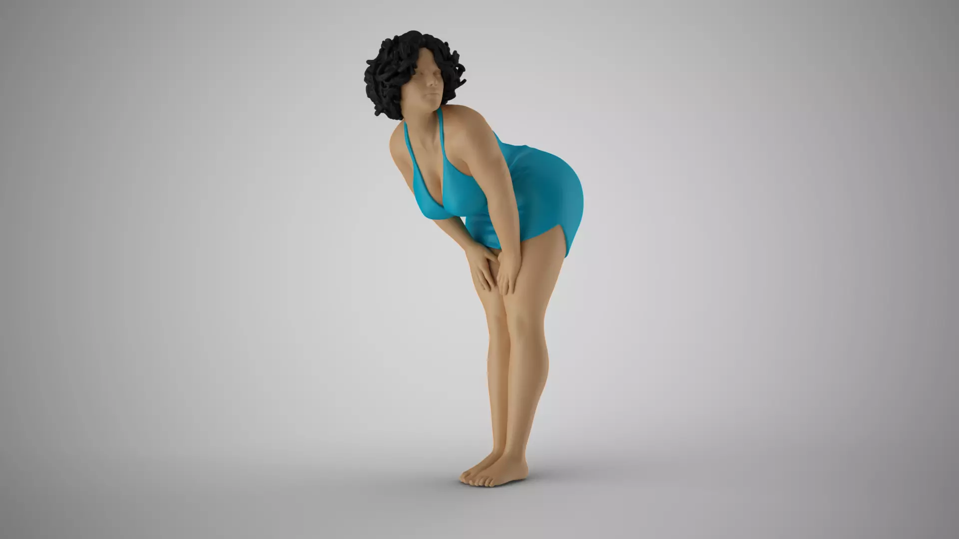 Girl with Hands on Legs 3D print model_0