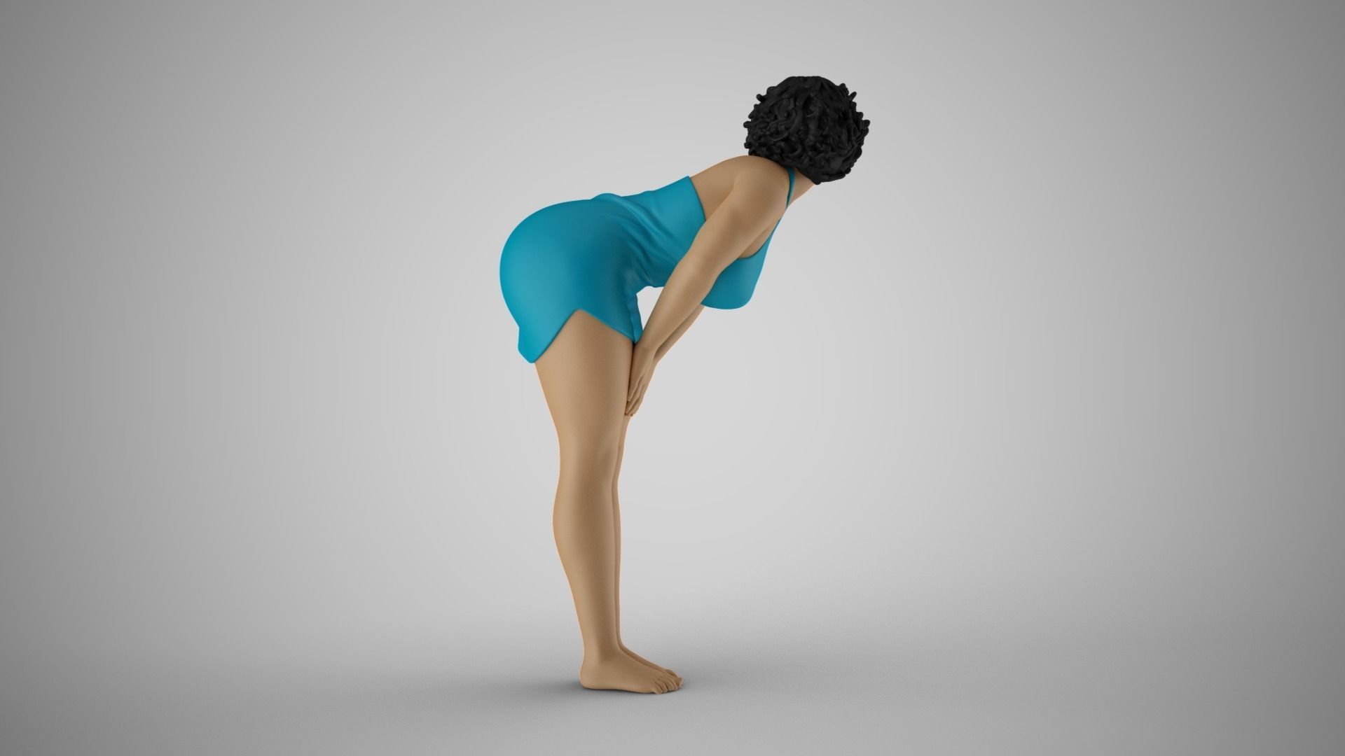 Girl with Hands on Legs 3D print model_6