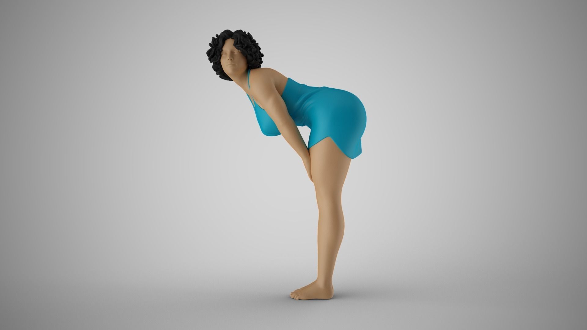 Girl with Hands on Legs 3D print model_10