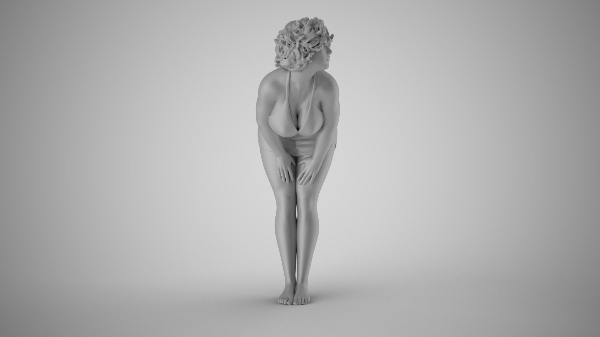 Girl with Hands on Legs 3D print model_19