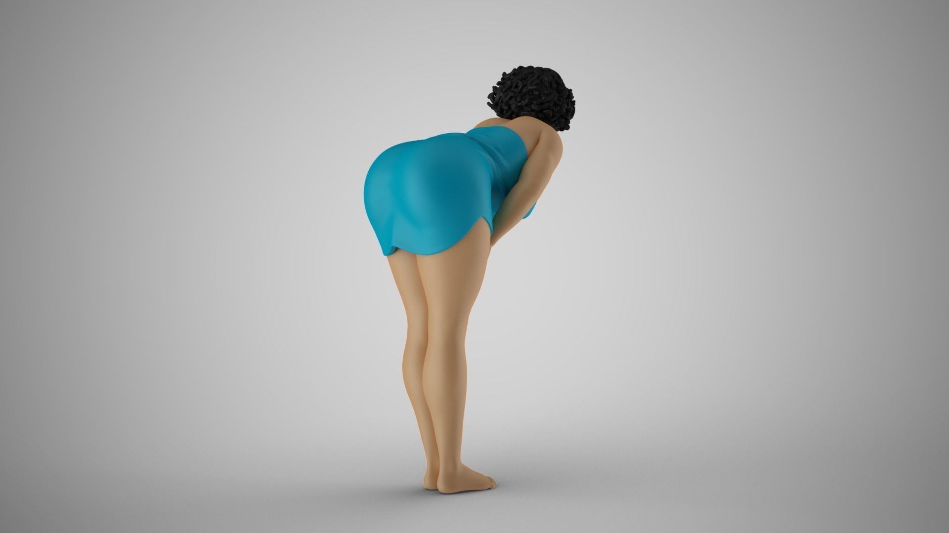 Girl with Hands on Legs 3D print model_15