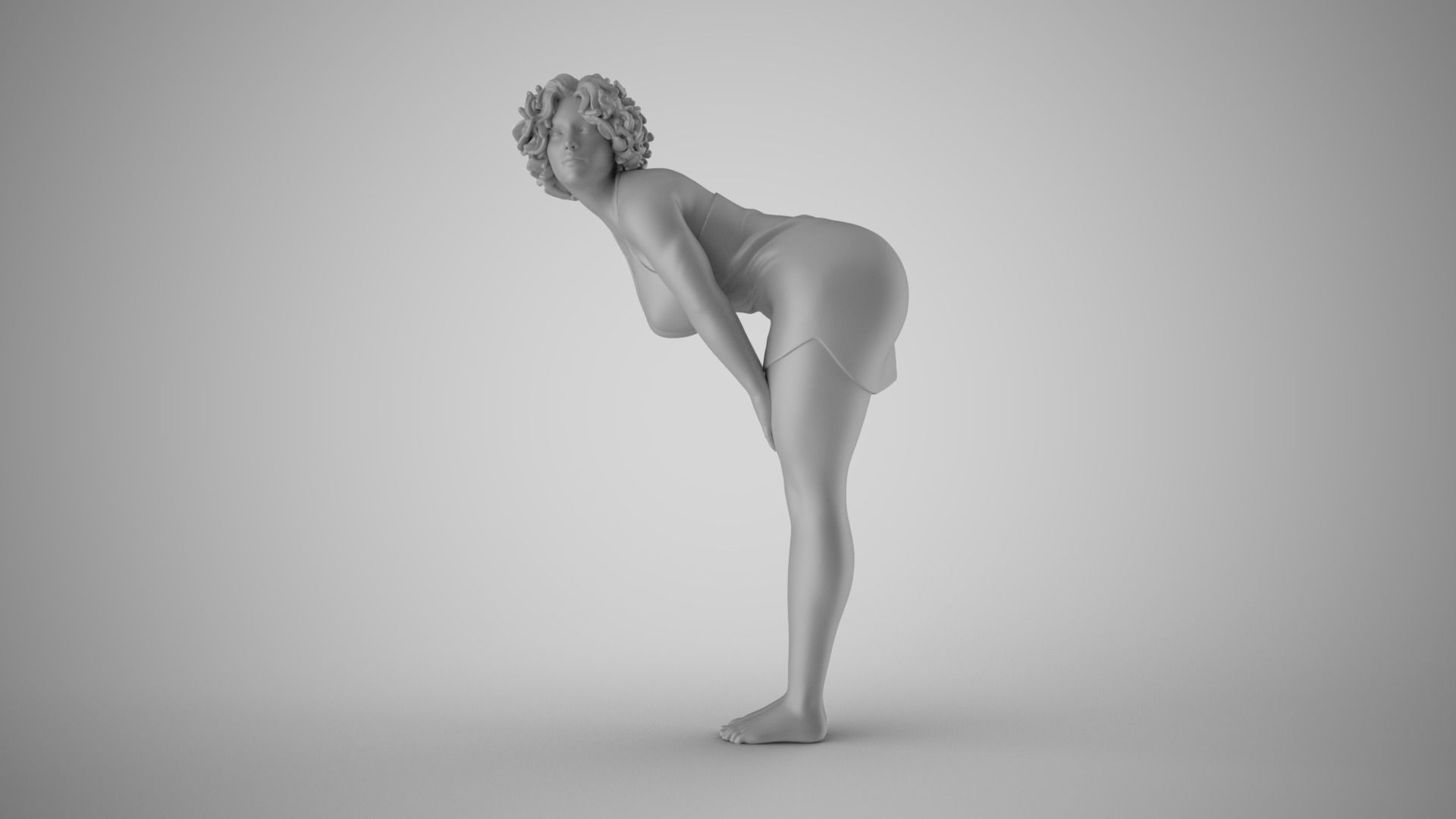 Girl with Hands on Legs 3D print model_16
