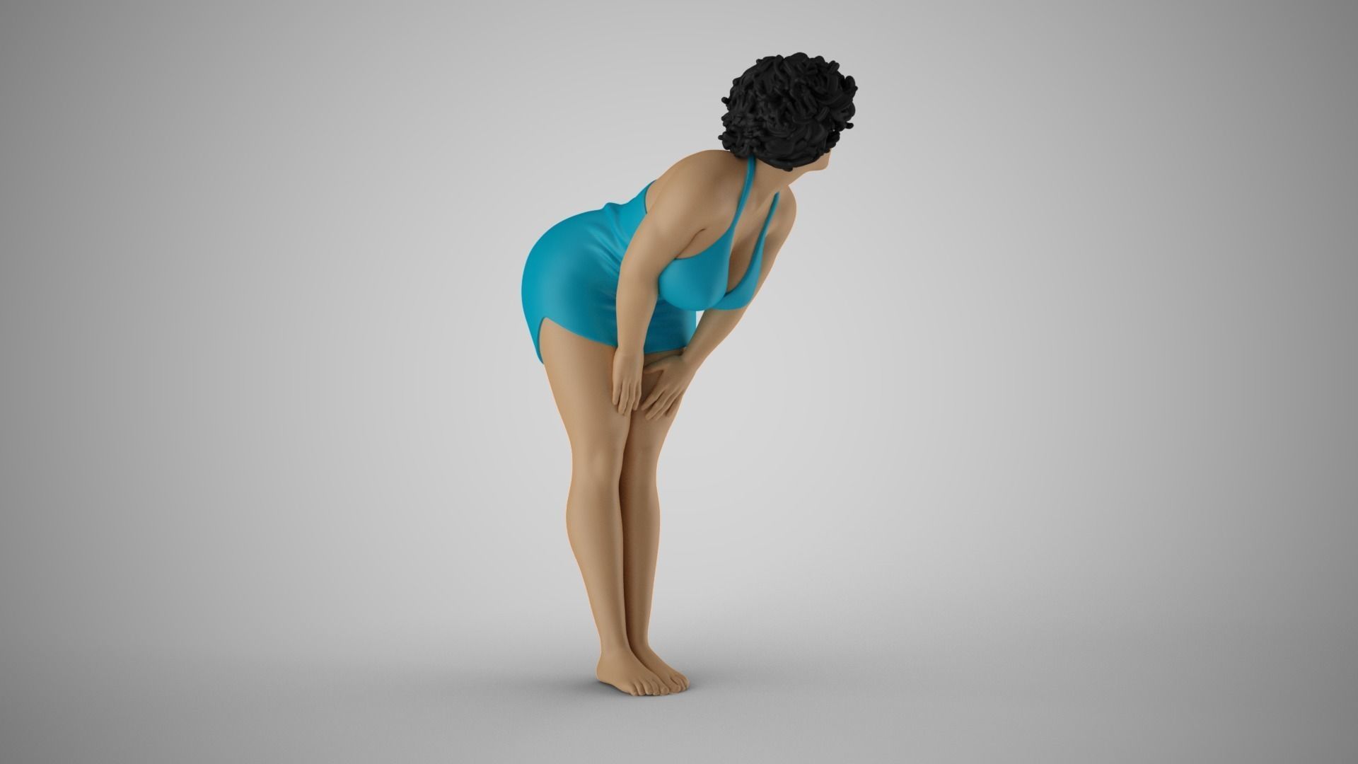 Girl with Hands on Legs 3D print model_11