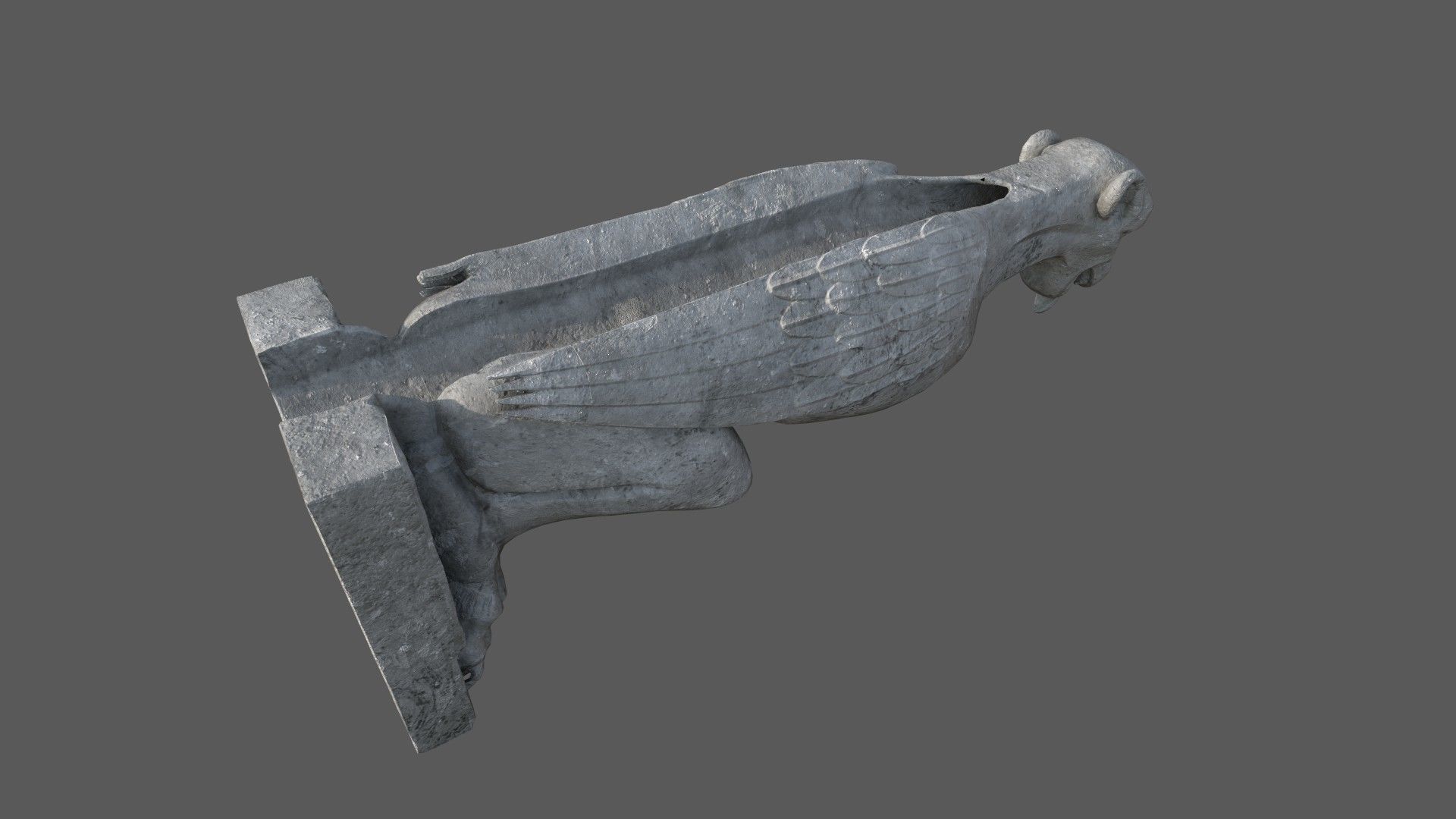 Gargoyle07 Low-poly 3D model_7