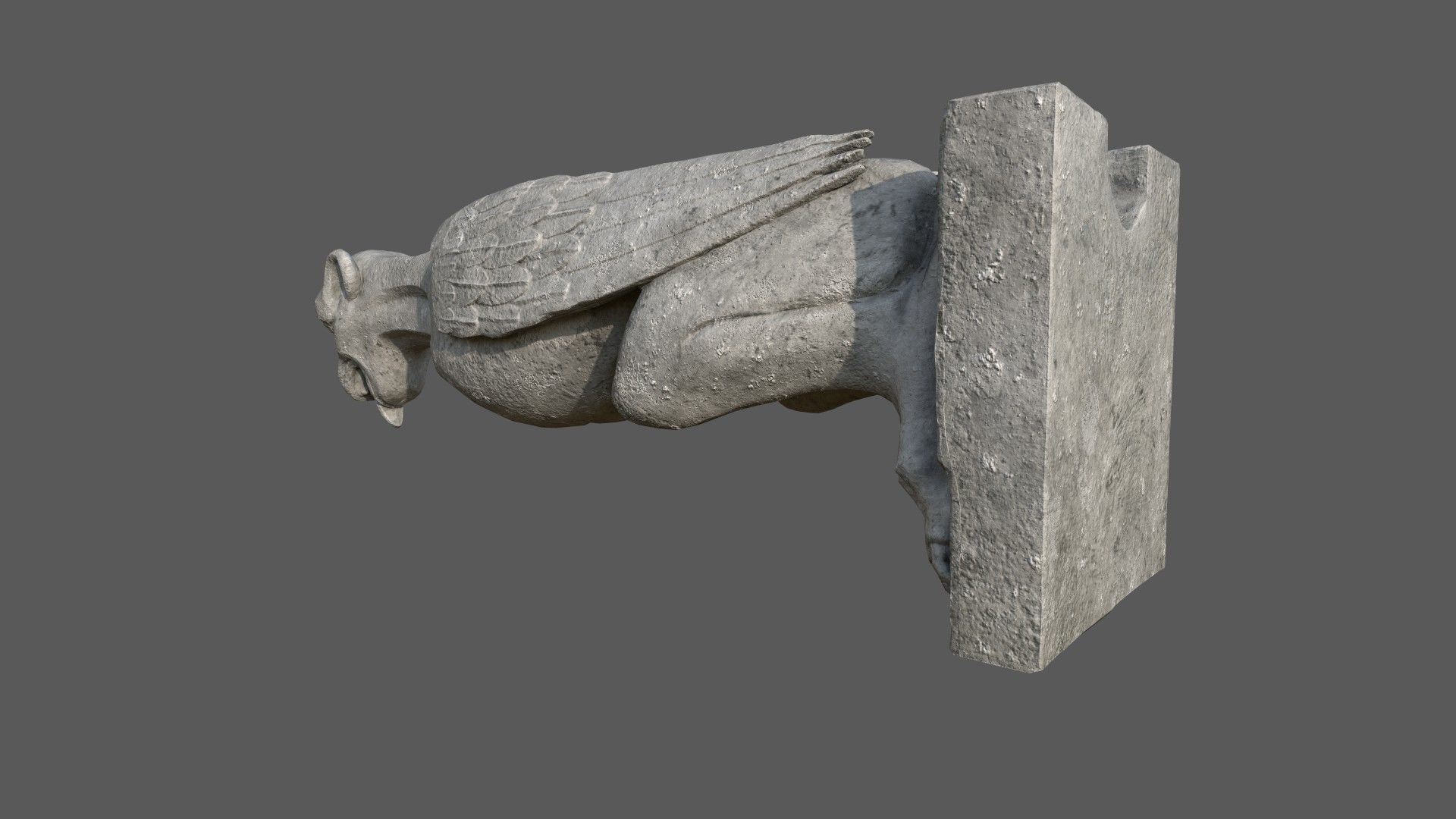 Gargoyle07 Low-poly 3D model_5