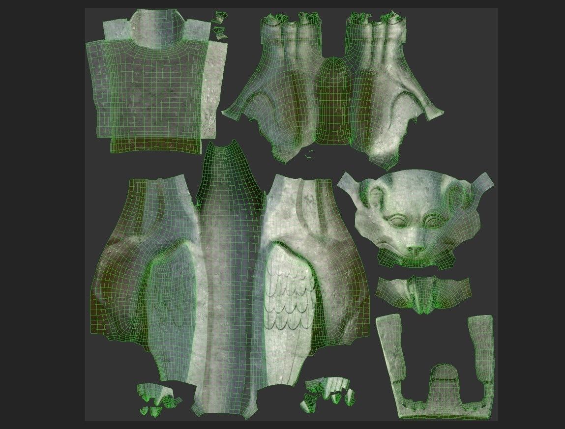 Gargoyle07 Low-poly 3D model_16