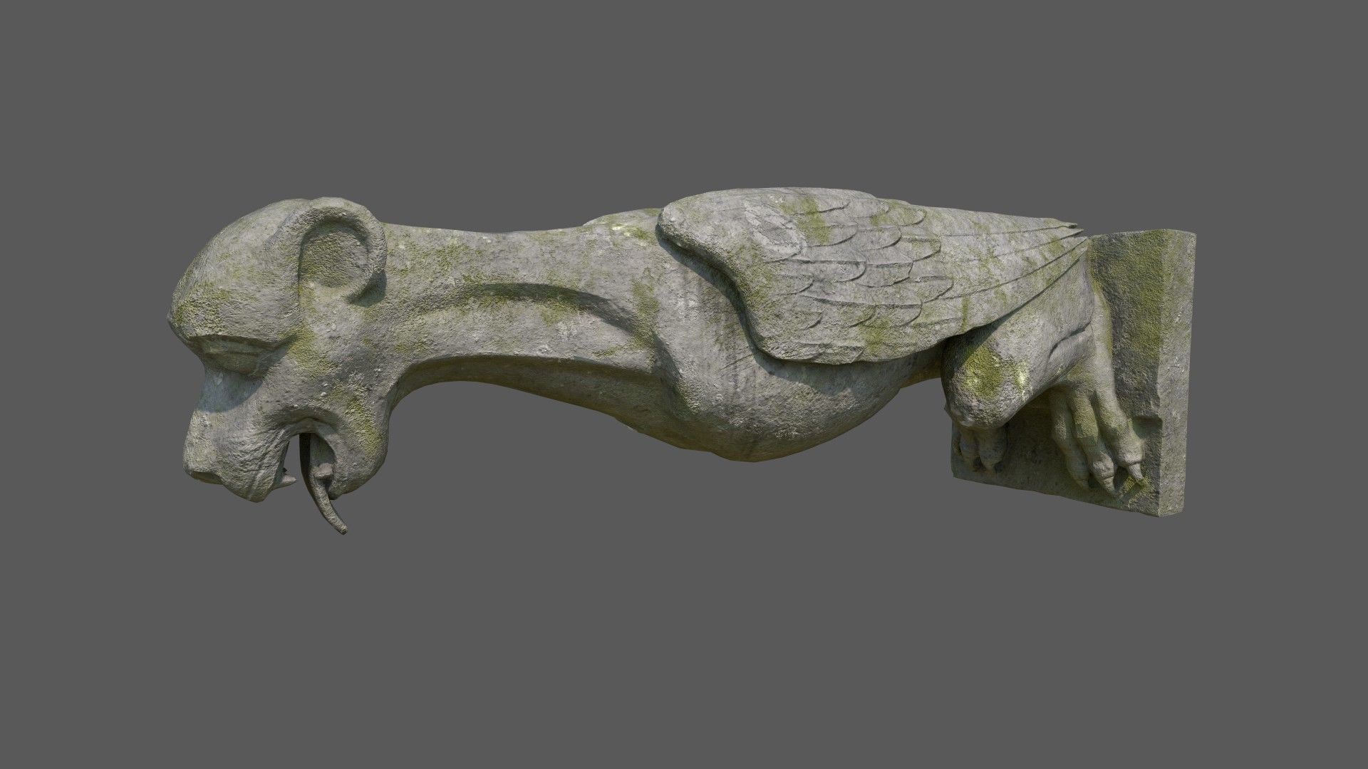 Gargoyle07 Low-poly 3D model_9