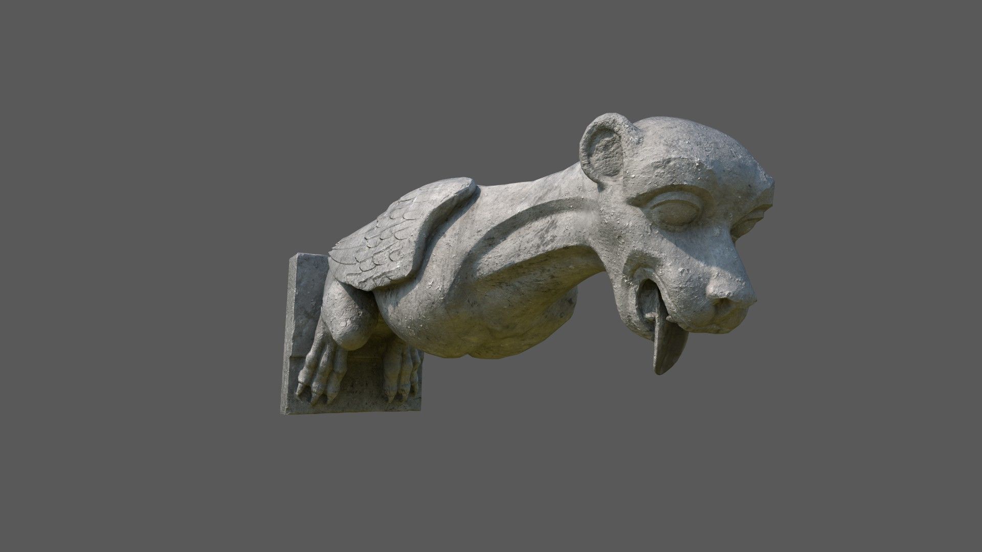 Gargoyle07 Low-poly 3D model_1
