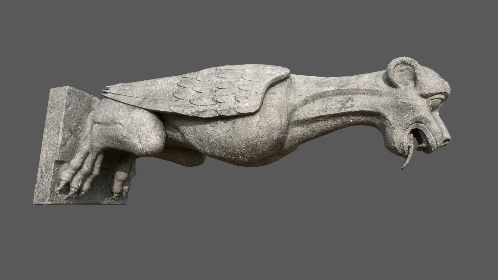 Gargoyle07 Low-poly 3D model_4