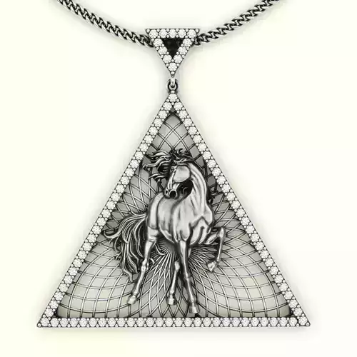 horse pendant silver gold jewelry printable 3D model