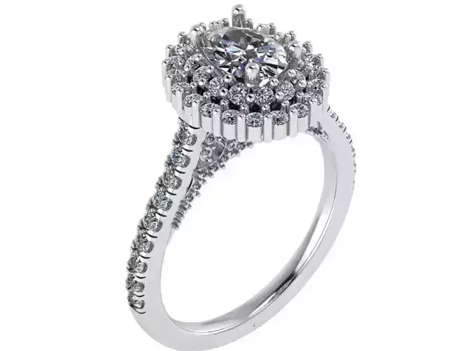 Oval Double Halo Ring 0213