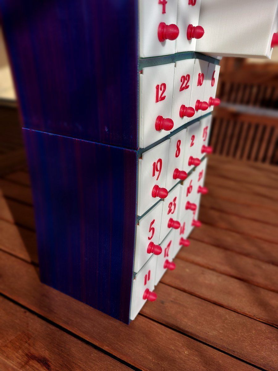 Advent calendar with santa hat roof 3D print model_8