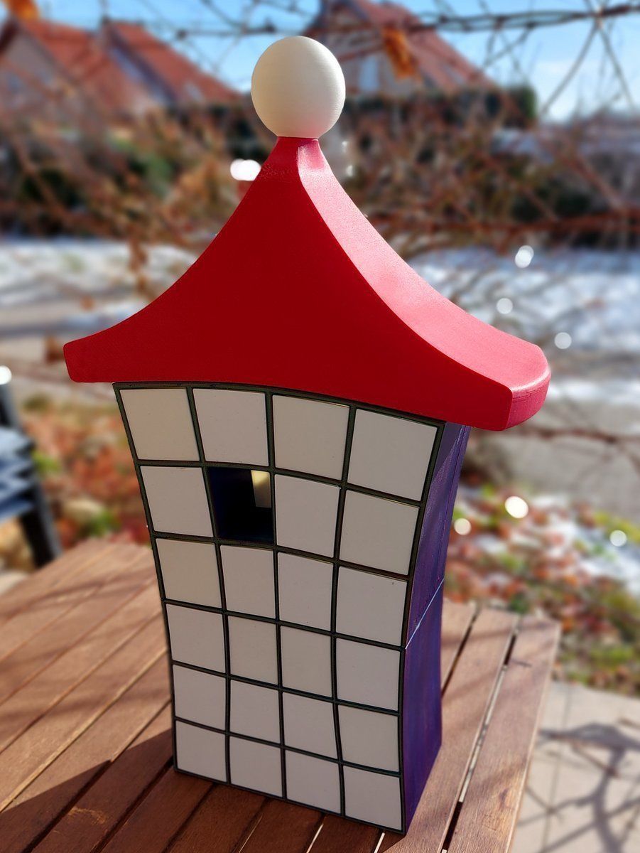Advent calendar with santa hat roof 3D print model_7