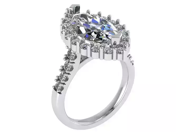 Marquise Halo Ring 0221