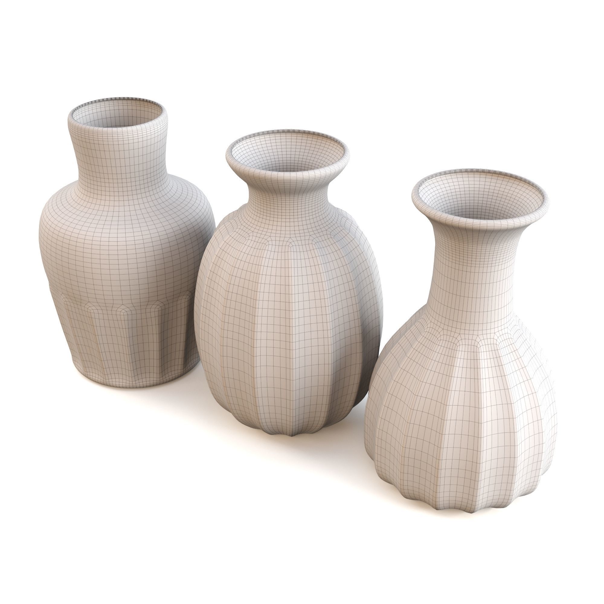 Set of Three Mia Mini Vases 3D model_6