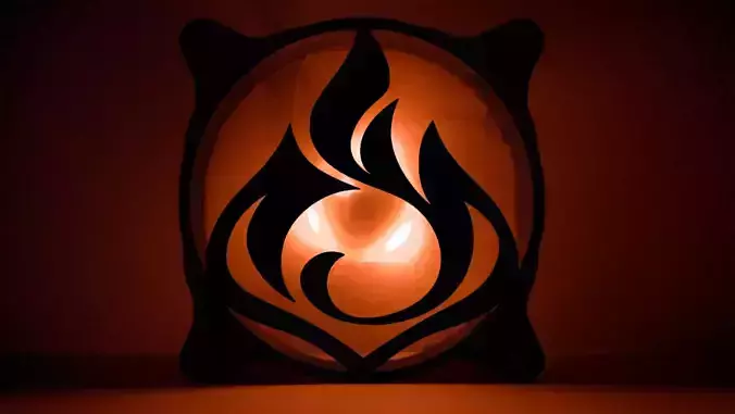 Genshin Impact element Pyro PC fan cover  Free 3D print model