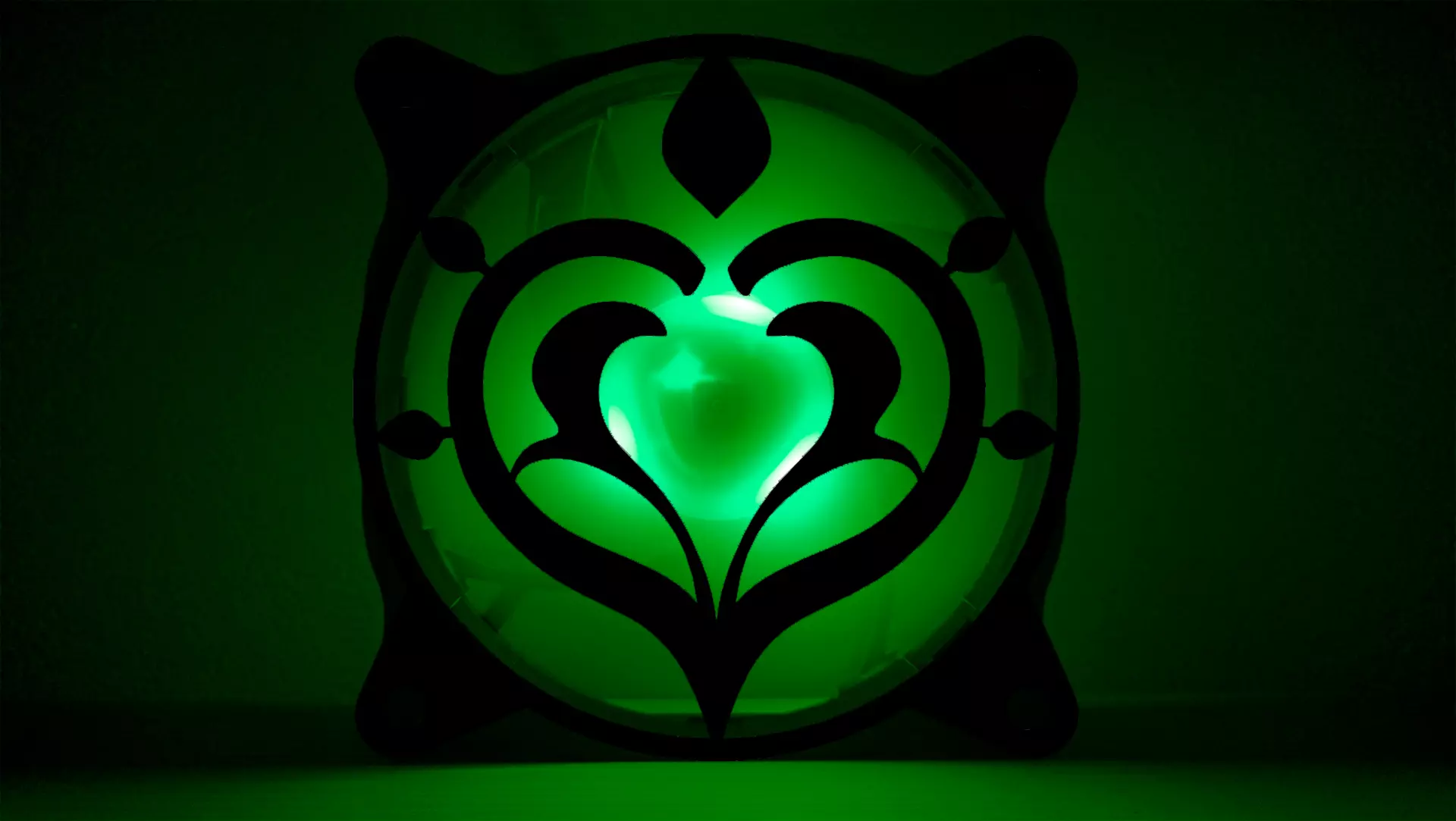 Genshin Impact element Dendro PC fan cover Free 3D print model