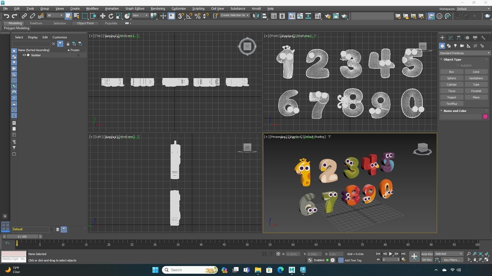 Cartoon Number Animal v001 Low-poly 3D model_8