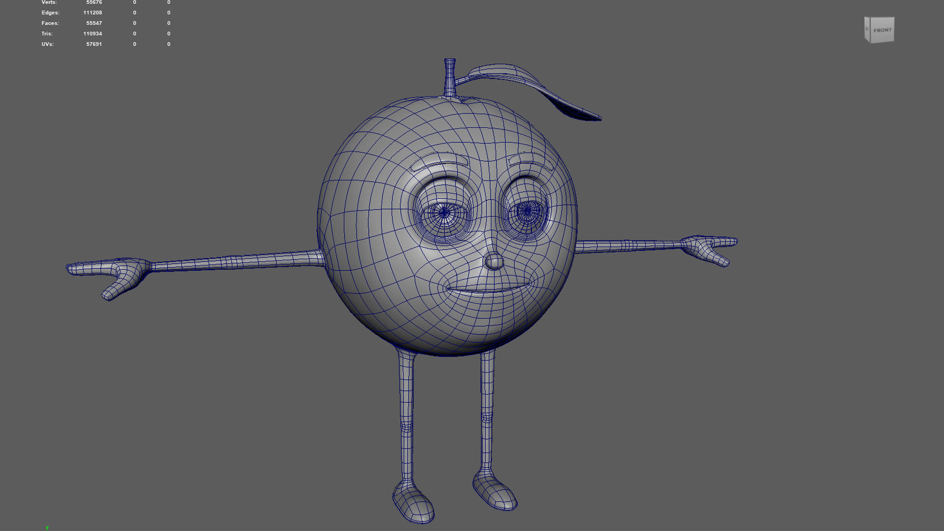 Orange Fruit Character  3D model_7