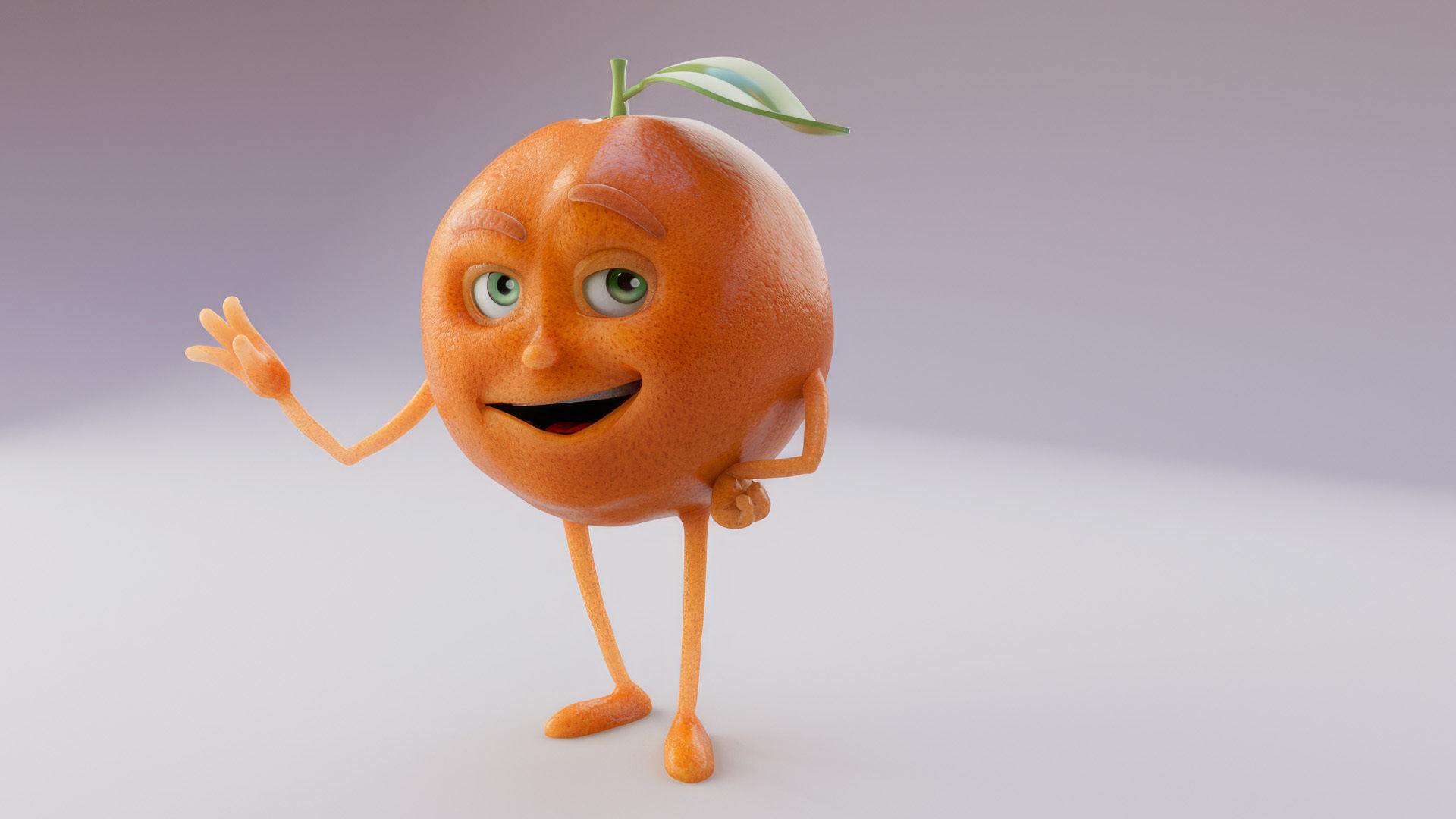 Orange Fruit Character  3D model_2
