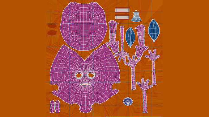 Orange Fruit Character  3D model 7