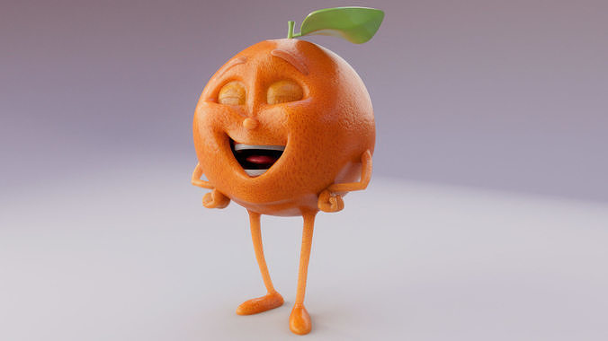 Orange Fruit Character  3D model 4