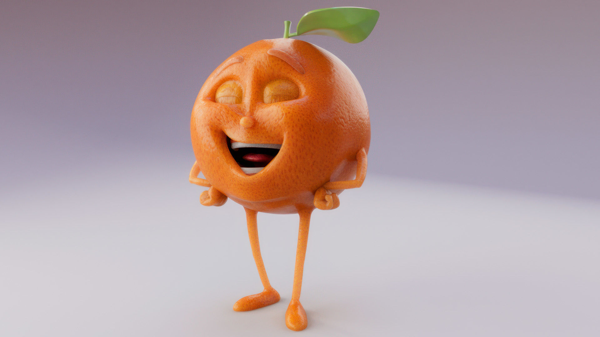 Orange Fruit Character  3D model_3