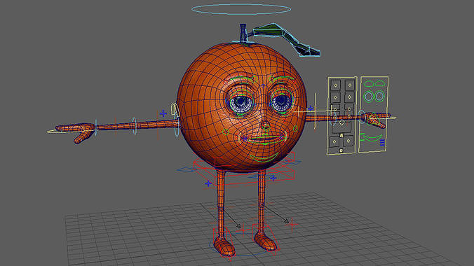 Orange Fruit Character  3D model 6
