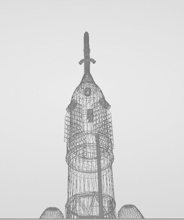 ISRO Human Rated LVM3 Rocket 3d Model Low-poly 3D model_7