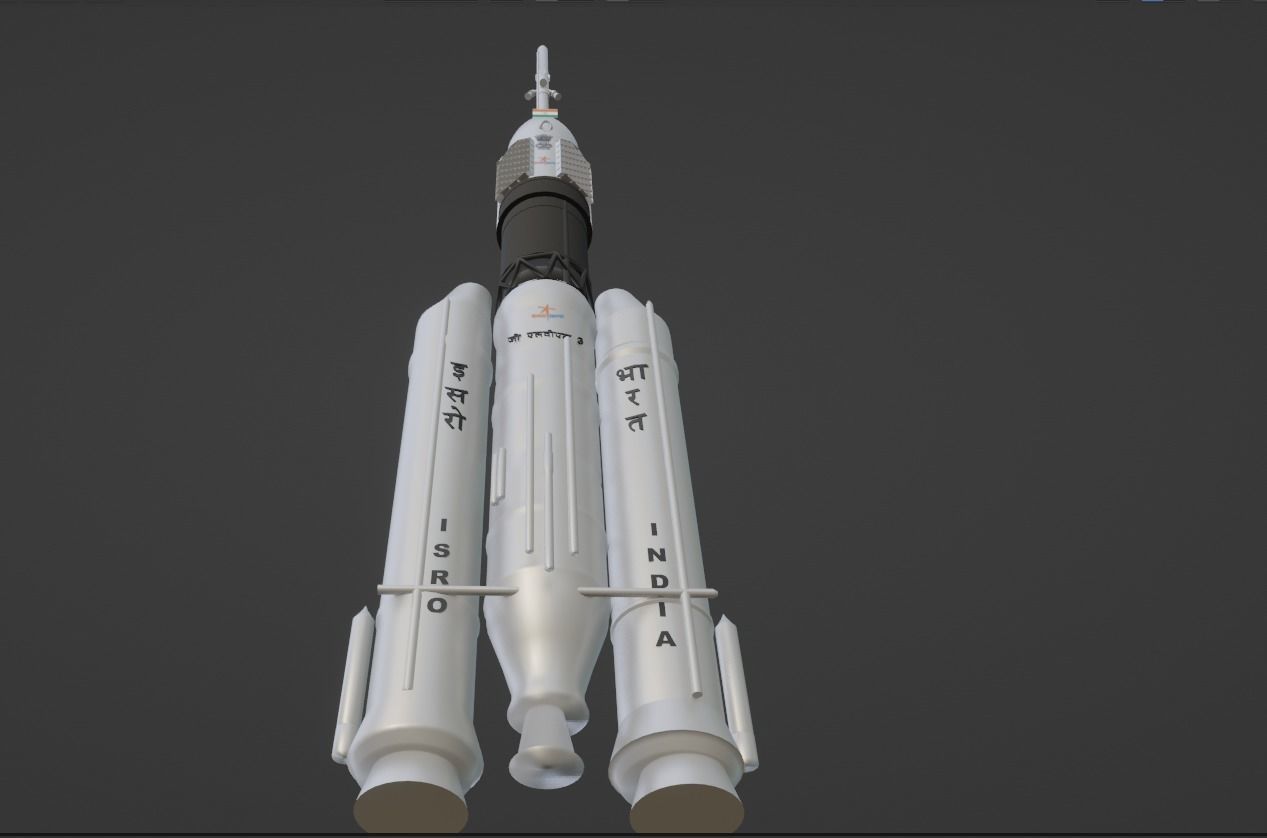 ISRO Human Rated LVM3 Rocket 3d Model Low-poly 3D model_5