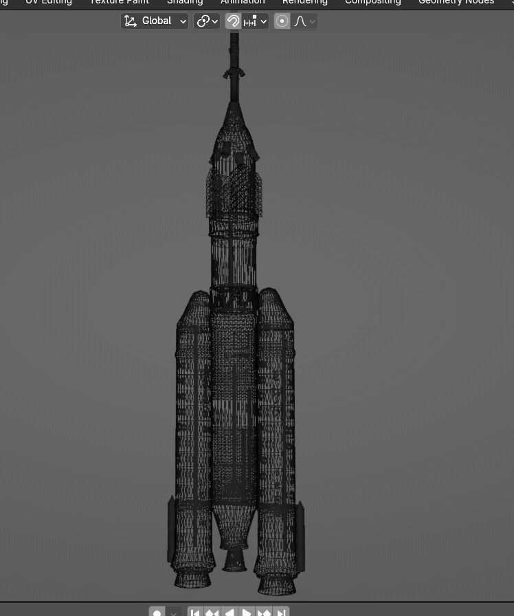 ISRO Human Rated LVM3 Rocket 3d Model Low-poly 3D model_9