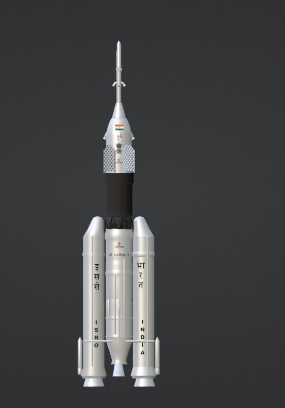 ISRO Human Rated LVM3 Rocket 3d Model Low-poly 3D model_2