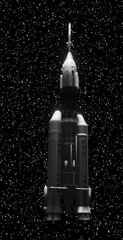 ISRO Human Rated LVM3 Rocket 3d Model Low-poly 3D model_11
