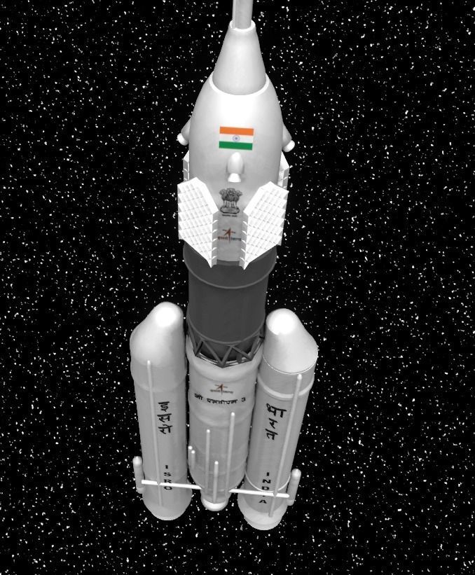 ISRO Human Rated LVM3 Rocket 3d Model Low-poly 3D model_15