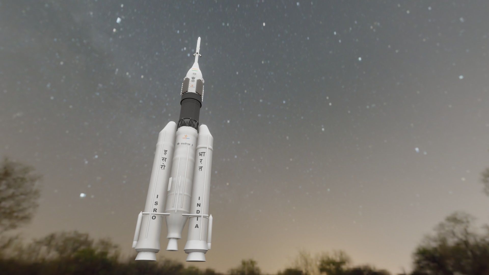 ISRO Human Rated LVM3 Rocket 3d Model Low-poly 3D model_14