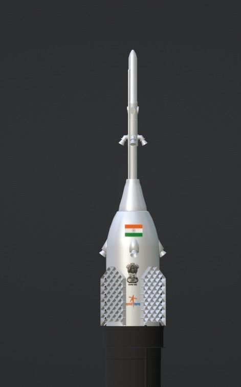 ISRO Human Rated LVM3 Rocket 3d Model Low-poly 3D model_4