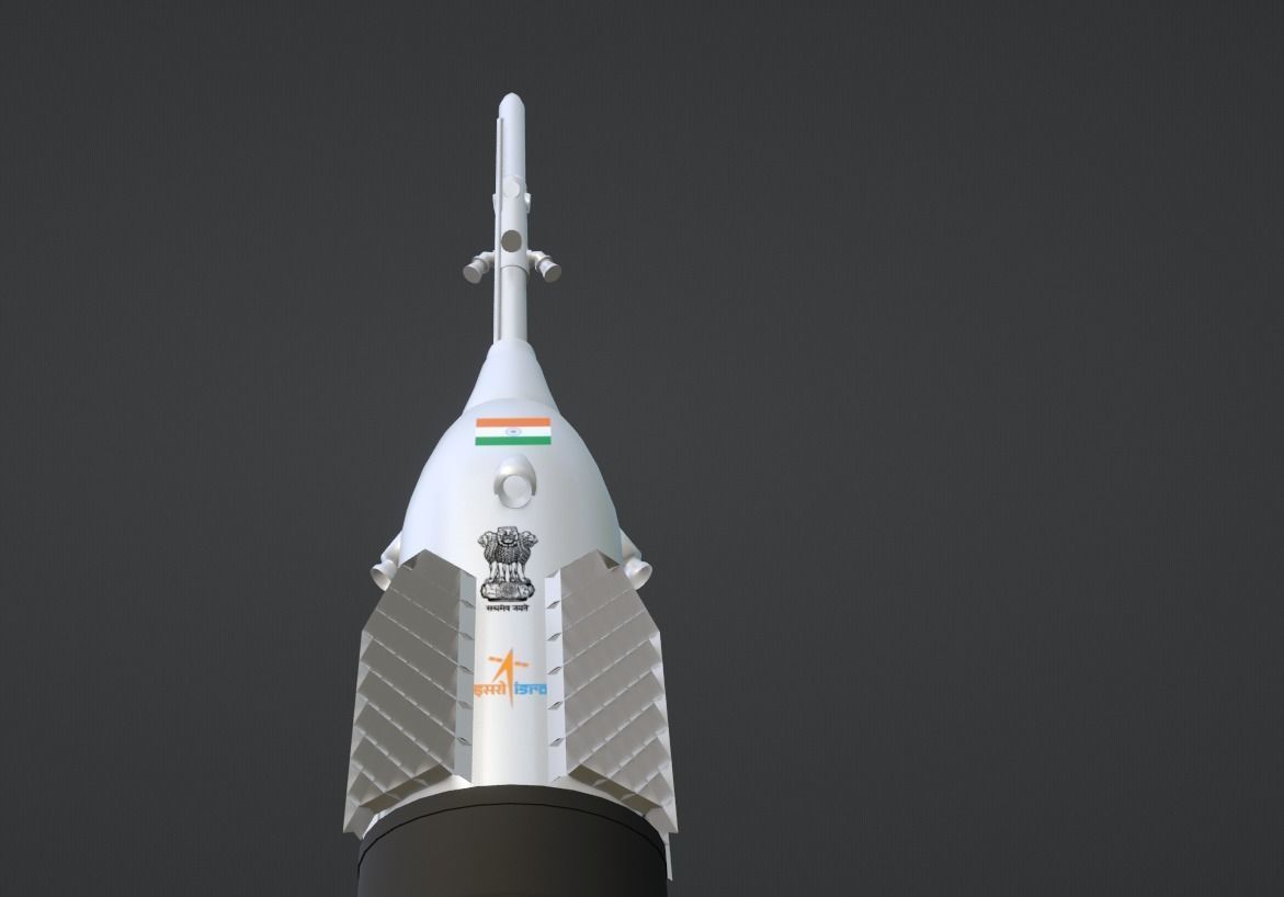 ISRO Human Rated LVM3 Rocket 3d Model Low-poly 3D model_6
