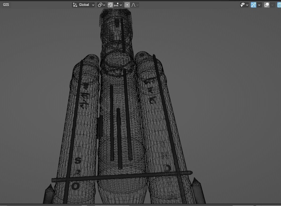 ISRO Human Rated LVM3 Rocket 3d Model Low-poly 3D model_8