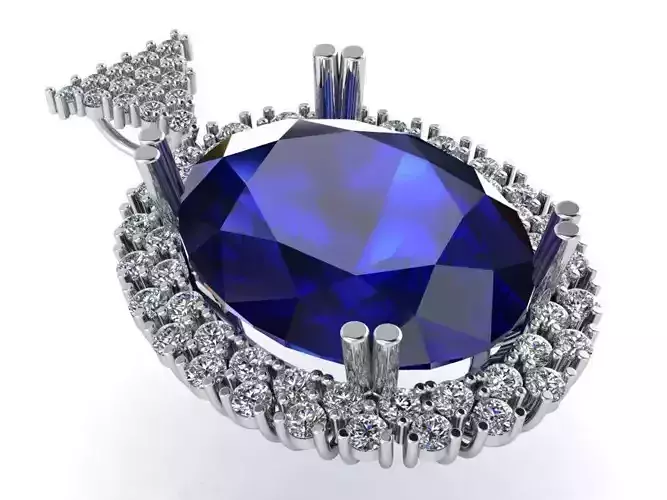 Oval Halo Pendant 0232