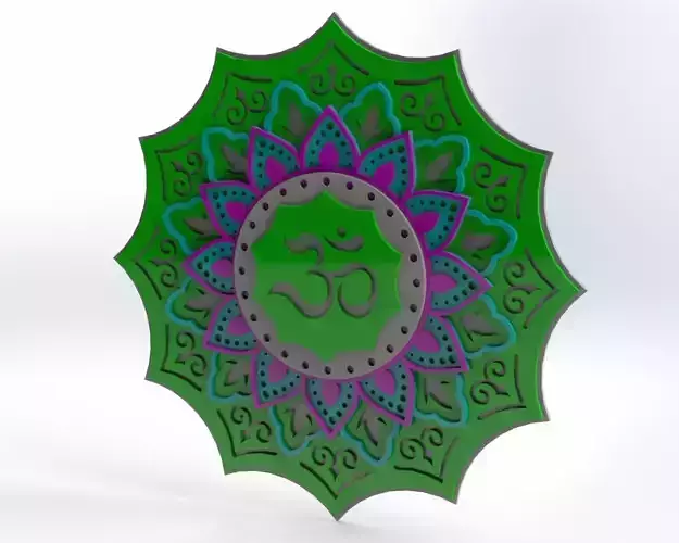 6 LAYER MANDALA DECORATION CNC AND LASER CUT 3D print model 2